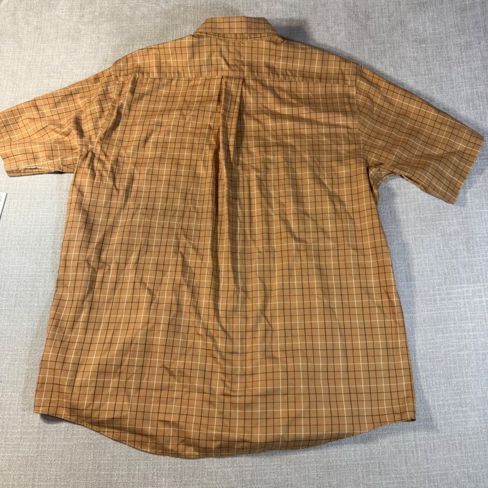 LL Bean Shirt Wrinkle Resistant Plaid Short Sleeve Large‎ Brown - Picture 2 of 6